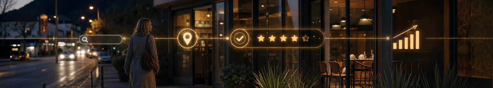 Local business gaining visibility through AI search and recommendations